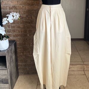 Effortless High-Waist Wide-Leg Cream Trousers